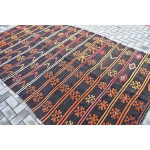 พรมวินเทจขนาด 6.46x10.9 ฟุต พรมตุรกีขนาดใหญ่พิเศษ พรมลายต้นไม้และพืชสีน้ำตาล - Product Image 4