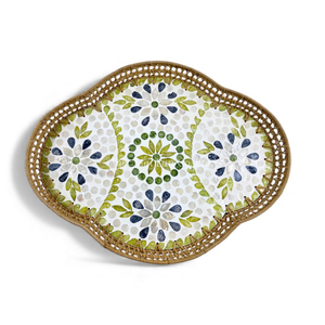 Plateau en nacre avec bord en rotin pour servir les aliments, la présentation de table et la décoration de la maison en provenance du Vietnam - Product Image 2