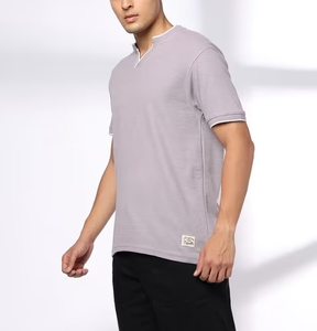 Chemise polo pour homme, col Henley, mélange coton/polyester, tissu tricoté, séchage rapide, anti-froissement, manches courtes, logo brodé pour le golf - Product Image 3