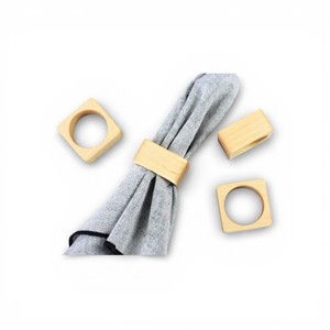 Colección de Anillos para Servilletas Cuadrados de Madera Oscura con Patrón de Grano Refinado para una Decoración de Mesa Sofisticada y Única - Product Image 6
