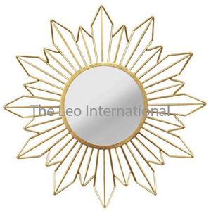 Miroir mural décoratif en métal noir fini, accessoires muraux en aluminium pour la décoration intérieure - Product Image 2