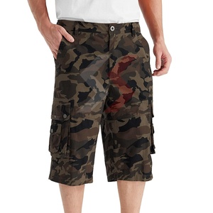 Vente en gros de shorts cargo d'été personnalisés pour hommes en coton avec ceinture shorts amples et minces 100% coton courts décontractés grande taille pour hommes - Product Image 4