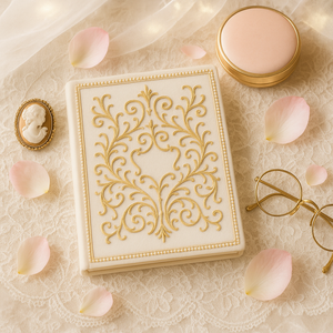 Labon Thanh Lịch Thêu Nhung Tạp Chí Ngà Vàng Hoa Máy Tính Xách Tay Ngọc Trai Trim Sang Trọng Nhật Ký Hoặc Quà Tặng Cho Cô - Product Image 5