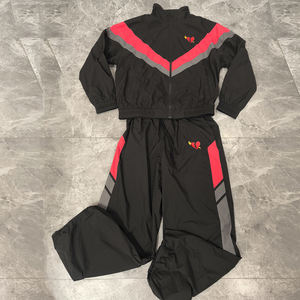 Conjunto de 2 Piezas de Pantalones Deportivos con Cierre Personalizados para Hombre, Ropa Urbana con Ribetes Elásticos en las Puños, Traje Deportivo Unisex de Nailon Cortavientos - Product Image 1