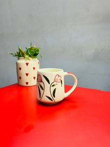 แก้วเซรามิกพิมพ์ลายดอกไม้ความจุมาก300มล. ถ้วยกาแฟสำหรับบ้านสำนักงานแก้วเซรามิค - Product Image 2