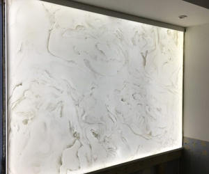 Escaliers en onyx rétroéclairé, marches et contremarches en pierre naturelle, dalles en onyx blanc neige, panneaux en marbre rétroéclairé, design d'intérieur de luxe - Product Image 6