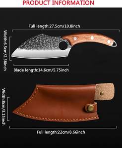 Couperet à viande robuste en acier au carbone, fabriqué à la main, avec logo personnalisé, couteau de cuisine pour barbecue, outil de coupe d'os forgé à la main, support OEM, vente en gros - Product Image 5