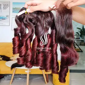 Double Drawn Romance Bouncy Curls Full Wigs Raw Cuticle Aligned Vietnamese Human Hair Wigs