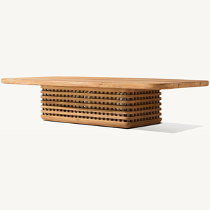 Hot sale modern style display square <b>table</b> for outdoor which is durable and anti-fungal made of <b>wood</b> - Product Image 2