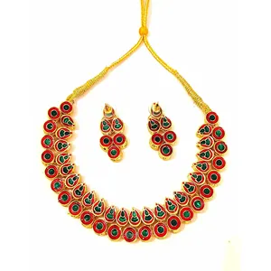 Parure de collier double couche plaqué or style vintage Kundan, bijoux fins de mariée avec perles et diamants, idéal pour cadeau de mariage, en laiton. - Product Image 2