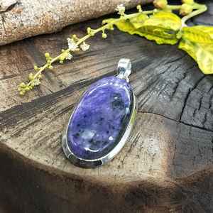 Charoite Bold Setting Pendentif en argent sterling 925 Pendentif en argent fait à la main Pendentif de style ethnique - Product Image 3