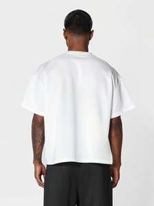 T-shirts unis en coton/polyester Boxy 300 GSM de haute qualité pour hommes T-shirts à épaules tombantes respirants fabriqués au Pakistan - Product Image 2