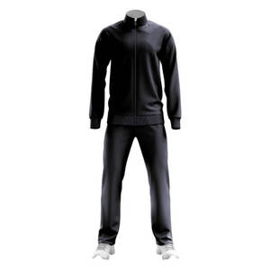 Prix de gros – Survêtements de sport chauds d'hiver pour hommes, avec capuche zippée et bandes latérales, 100 % coton, pour l'entraînement (OEM) - Product Image 1
