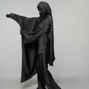 Abaya deux pièces avec logo personnalisé, silhouette droite modeste, facile à exporter vers tous les pays Vente en gros directe du fabricant - Product Image 1