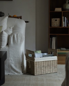 Cesta de Revistas de Ratán Natural, Organizador de Revistas de Mimbre Hecho a Mano con Asas para Decoración de Sala de Estar y Dormitorio - Product Image 3