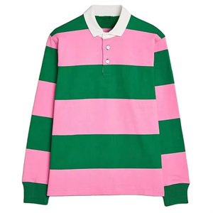 Nuevo Diseño de Camiseta de Rugby Unisex, Impresión de Serigrafía de Alta Calidad, 100% Algodón, Transpirable, de Secado Rápido, Ropa Deportiva a Rayas Personalizada - Product Image 3