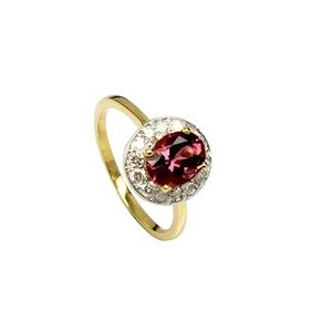 Anillo de mujer Granate natural y CZ Piedra preciosa Enero Piedra natal Compromiso Minimal Delicado Joyería hecha a mano Anillo de plata esterlina 925 - Product Image 1