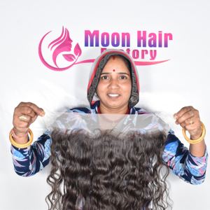 Extensiones de cabello humano indio frontal ondulado (cabello de la frente) sin procesar de alta calidad disponibles a precios de mayoreo y de fábrica en India. - Product Image 5