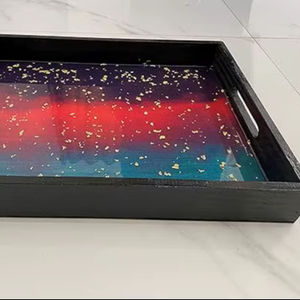 Bandeja de Resina Hecha a Mano Personalizable al por Mayor con Decoración para Servir en la Cocina y la Mesa del Hogar - Product Image 1