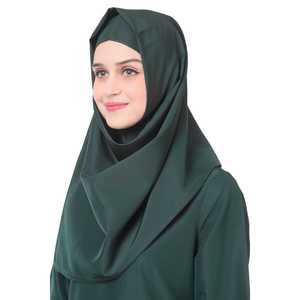 Abaya en tissu crêpe, coupe tulipe, vert foncé - Product Image 6