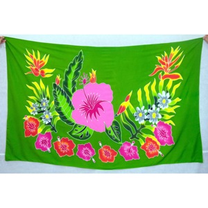 100% Fine Quality Rayon Hand-Painted Hawaiian Sarongs Pareo Custom Wholesale Beachwear Cover Asia <b>Pacific</b> Islands HPSU005-02-180 - Product Image 1