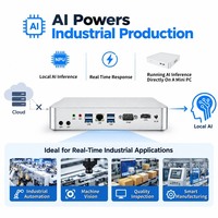 Mini PC industriel HelorPC Edge Al avec processeur Intel Core Ultra 7 155H, 1 Ethernet Gigabit, 1 RS232 COM pour l'automatisation industrielle