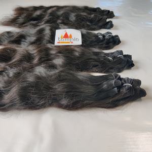 Indien 100% non transformé Remy machine double trame vague profonde cuticule aligné traitement Temple Bundle Extensions de cheveux humains - Product Image 5