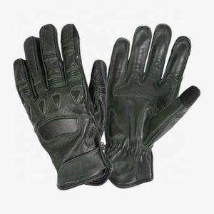 Guantes de Motocicleta de Cuero Clásicos Vintage Cafe Racer de Alta Calidad Personalizados para Verano - Product Image 1