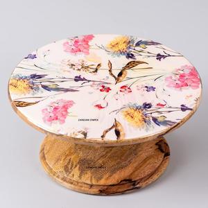 ขาตั้งคัพเค้กไม้มะม่วงพิมพ์ลายดอกไม้ดิจิตอลตกแต่งตู้โชว์ขนมหวานแบบชั้นสำหรับงานปาร์ตี้และงานกิจกรรม - Product Image 2