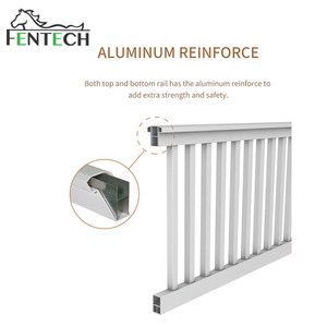 Fentech moderno anti-uv bianco all'aperto vinile ponte ringhiera del balcone 100% vergine vinile corrimano con rinforzo in alluminio - Product Image 4
