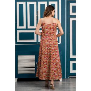 Vestido Maxi con estampado floral multicolor con cuello de corazón Vestido elegante con estampado floral para mujer - Product Image 2