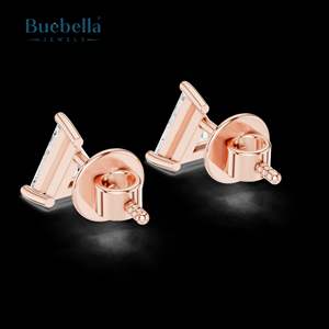 Hop Selling 925 Sterling Silver Full Triangle Diamond Earring para mujer - Product Image 5