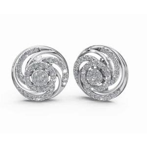 Boucles d'oreilles en or 9 carats de qualité supérieure, spirale, diamant de laboratoire, taille ronde, bijoux de laboratoire, vente en gros, B2B, OEM, fournisseur d'exportation - Product Image 4