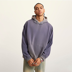 Sudaderas con capucha elegantes para hombre, de algodón 100% Material, ropa informal ligera, Impresión de logotipo personalizado, sudaderas con capucha sólidas lavadas OEM - Product Image 3