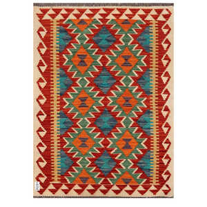 Alfombra Imaco Maimana Afganistán, Alfombra Kilim de 122 x 88 cm para Colgar en la Pared - Product Image 1