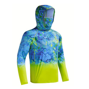 Sweat à capuche de pêche imprimé sur mesure avec sublimation Capuche à manches longues Polyester léger respirant et protection solaire - Product Image 6