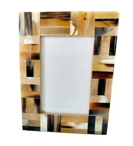 Marco de fotos de cuerno grande hecho a mano textura Natural acento decorativo único para el hogar Oficina o exhibición de regalo - Product Image 1