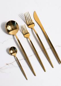 Juego de Cubiertos de Acero Inoxidable de Lujo para Bodas, Cuchara, Cuchillo y Tenedor Dorados, Coloridos, Venta al por Mayor en India - Product Image 2