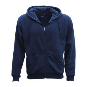 Sweat à capuche zippé brodé sur mesure de qualité supérieure pour homme, en mélange de coton, style streetwear, couleur unie, grande taille, respirant - Product Image 2