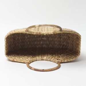 Mini sac de plage de marque personnalisée en paille tissée avec long manche imprimé toile de jute et coton mini sac en jute tressé promotionnel - Product Image 2