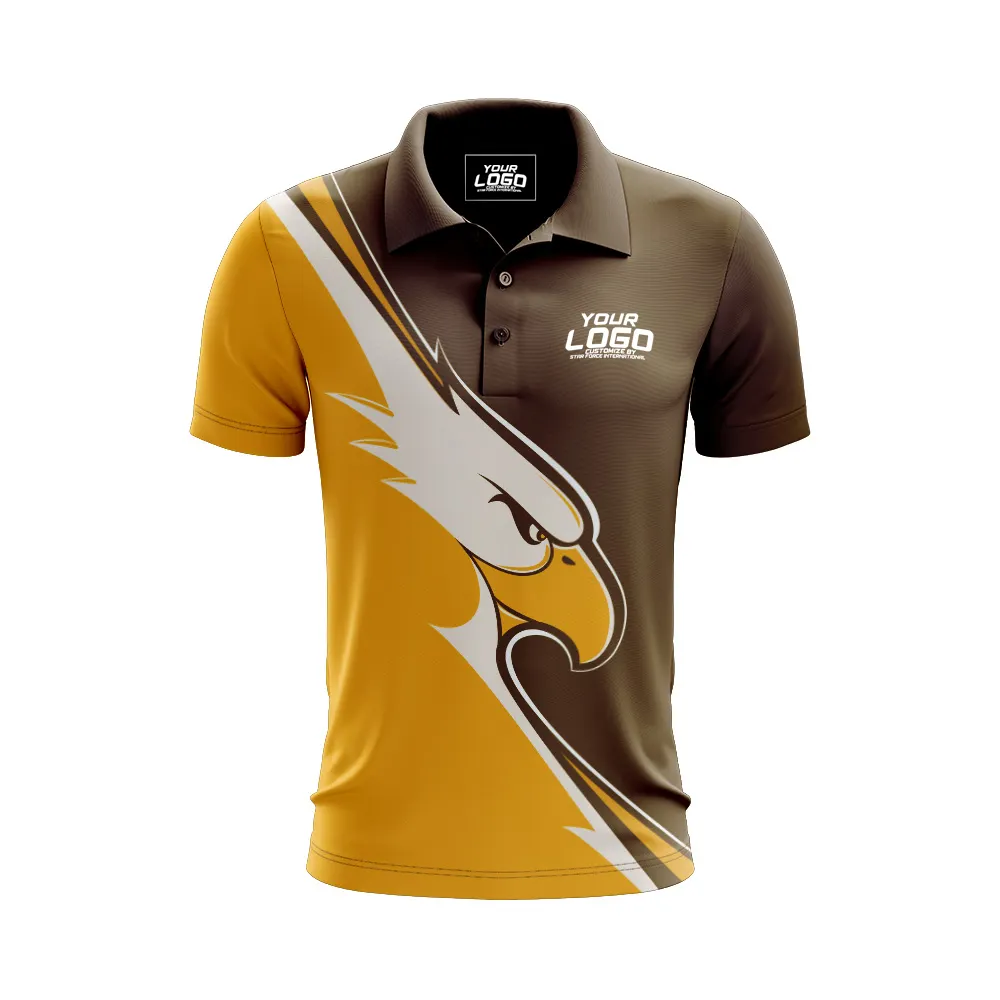 manufacturer Custom 4-way stretch quick dry sublimation allover printing golf polo shirts best quality polo shirts