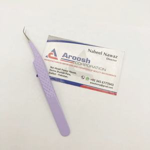 แหนบต่อขนตาแบบด้ามจับเพชรสีม่วง45องศาทำจากสเตนเลสสตีลคุณภาพสูงออกแบบโลโก้ได้ตามที่ต้องการ - Product Image 2