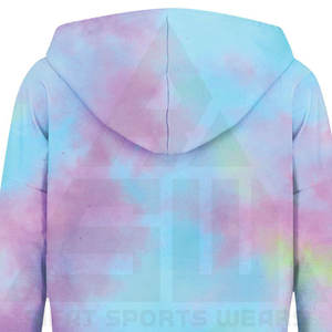 Sudadera con Capucha Ajustable con Cierre Frontal de Felpa de Invierno con Diseño de Acuarela Pastel para Mujer - Diseño Degradado Estético Suave - Product Image 4