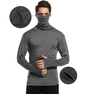 Camisas de pesca transpirables de secado rápido UPF 50 + camisas de pesca con capucha de diseño personalizado de manga larga Color gris poliéster Spandex - Product Image 1