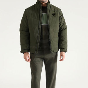 Blouson d'hiver pour homme fabriqué en usine, taille plus, col montant, logo sur le devant, couleurs et logo personnalisables, haute qualité, écologique - Product Image 2