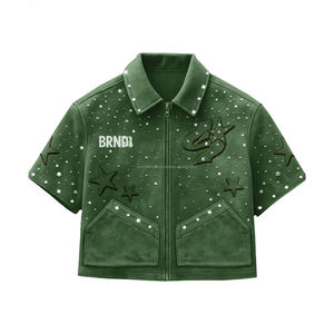 T-shirt décontracté d'été en coton biologique écologique à col rond pour femme, coupe oversize, noir, avec fermeture éclair, manches courtes, taille normale - Product Image 3