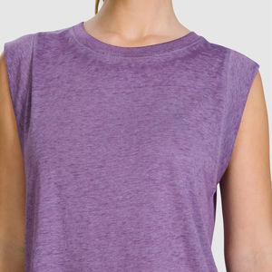 Wholesale cotton womens tank <b>top</b> sleeveless fashion summer gym yoga <b>crop</b> wear breathable design with custom logo printing - Product Image 3