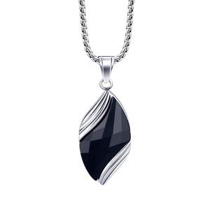 Collar de acero inoxidable de moda de alta calidad, colgante de plata de energía escalar cuántica de circón de diamante geométrico para aniversario - Product Image 2