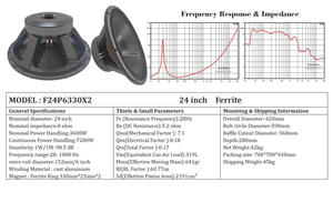 Subwoofer de audio de 24 pulgadas, 3600w, con altavoz de ferrita, altavoces potentes, subwoofer profesional de 24 pulgadas. - Product Image 6