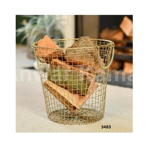 Indoor Firewood Holder Heavy Duty Steel <b>Log</b> <b>Basket</b> for <b>Fireplace</b> - Decorative Wood Storage Rack for Outdoor Use - Product Image 5